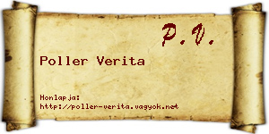 Poller Verita névjegykártya